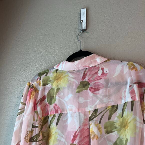 New Petal + Pup Acacia Blossom Floral Sheer Long Sleeve Blouse XL NWT - Picture 6 of 9